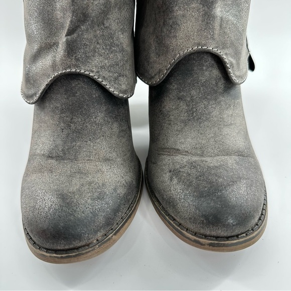 MIA Jeri midcalf womens Boots size 6.5 gray faux leather spat western - Picture 2 of 14